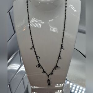 Cheral Reis black and crystal y necklace very dainty 16"
